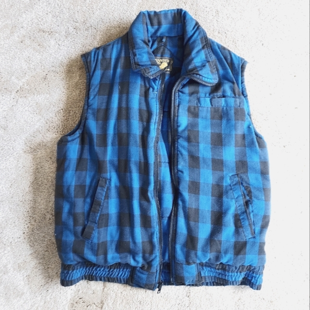Vintage Blue Buffalo Check Puffer Vest
